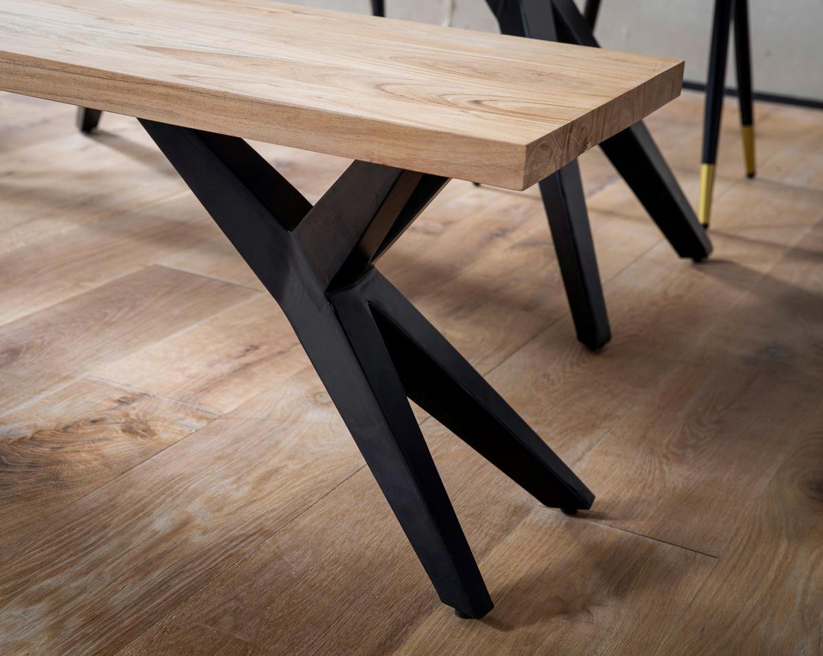 Sitzbank Akaziefarben B: 120 Cm - Schwarz/Akaziefarben, Design, Holz (120/45/45cm) - Livetastic