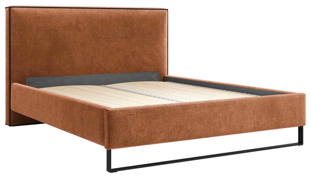 Polsterbett Winter Rostfarben Lf: 140x200 Cm - Rostfarben/Schwarz, MODERN, Holz/Holzwerkstoff (140/200cm) - MID.YOU