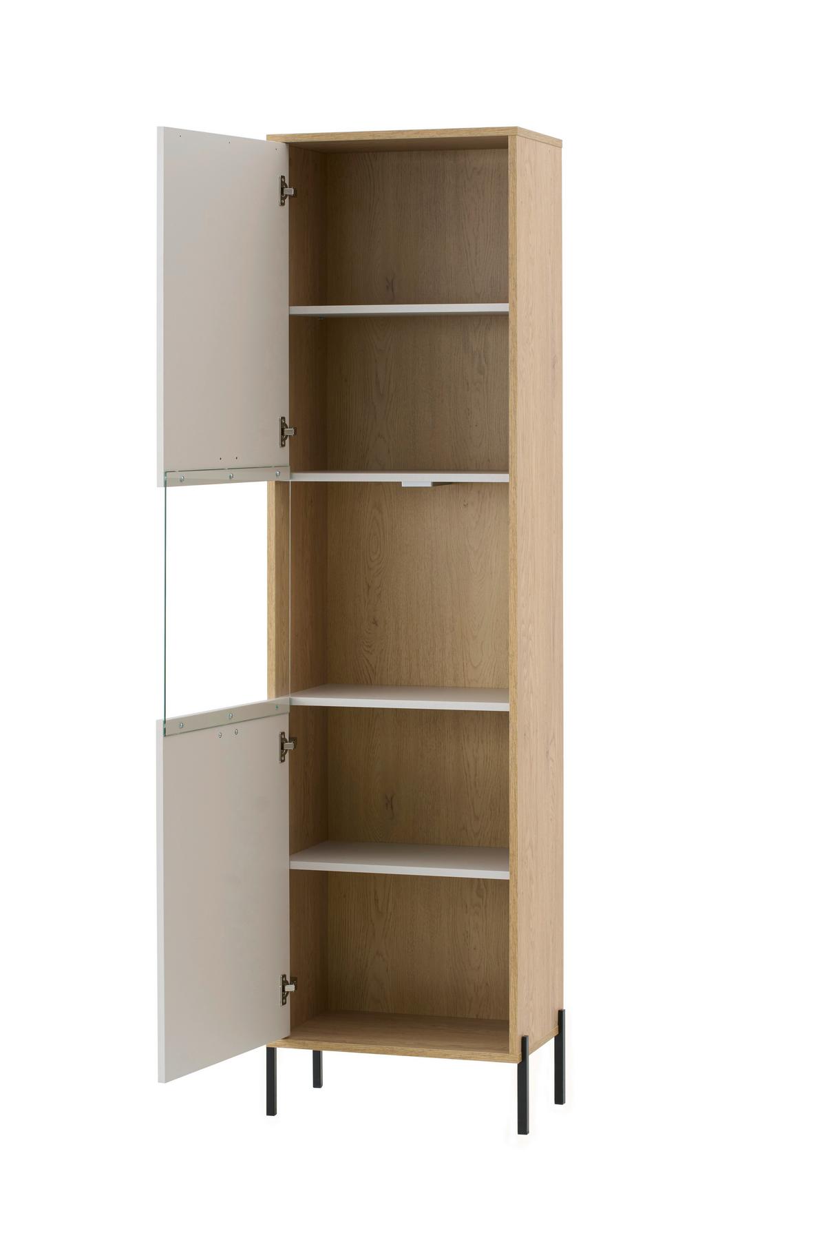 Vitrine Fredericia Eichefarben Kaschmir B: 55 cm - Kaschmir/Eichefarben, Design, Holzwerkstoff (55/206/35cm) - MID.YOU