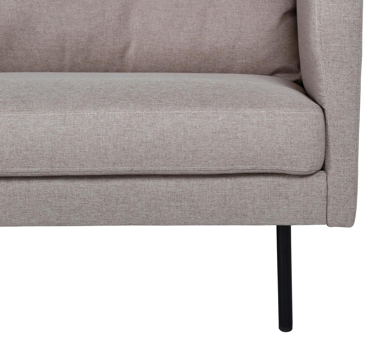 3-Sitzer-Sofa Zoom - Schwarz/Braun, Design, Textil/Metall (260/78/80cm) - Livetastic