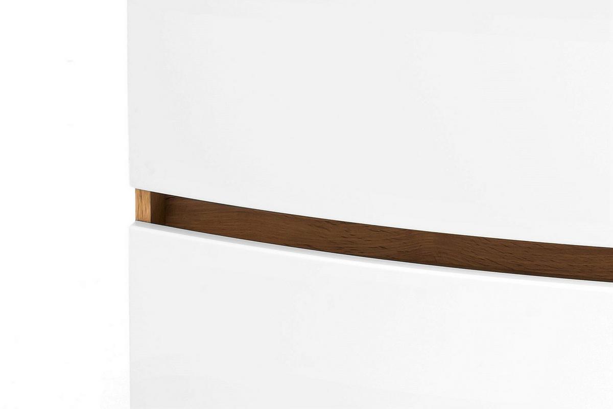 Waschbecken mit Unterschrank Kopenhagen B: 80 cm Weiß - Eichefarben/Weiß, KONVENTIONELL, Glas/Holzwerkstoff (80cm) - Held