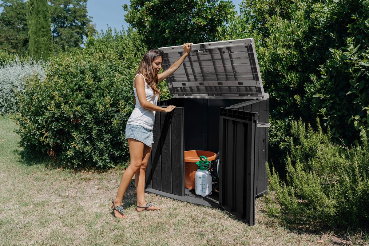 Geräteschrank Store Away Anthrazit/Hellgrau versperrbar - Anthrazit/Hellgrau, Basics, Kunststoff (129,5/111/74,5cm)