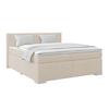 Boxspringbett Mira Webstoff Beige, Lf:160x200cm - Beige/Silberfarben, KONVENTIONELL, Holz/Textil (160/200cm)