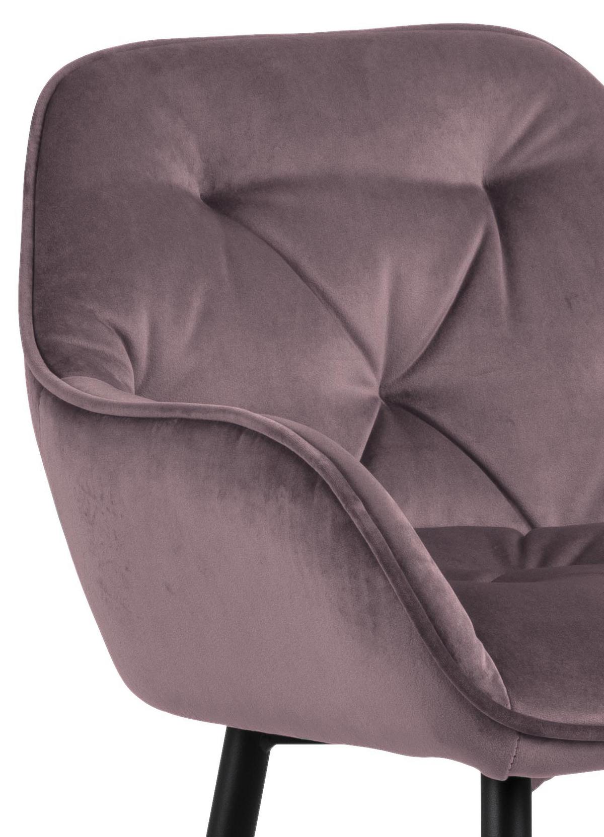 Barová židle Brooke růžová - růžová/černá, Konvenční, kov/textil (55/103,5/52cm) - Livetastic