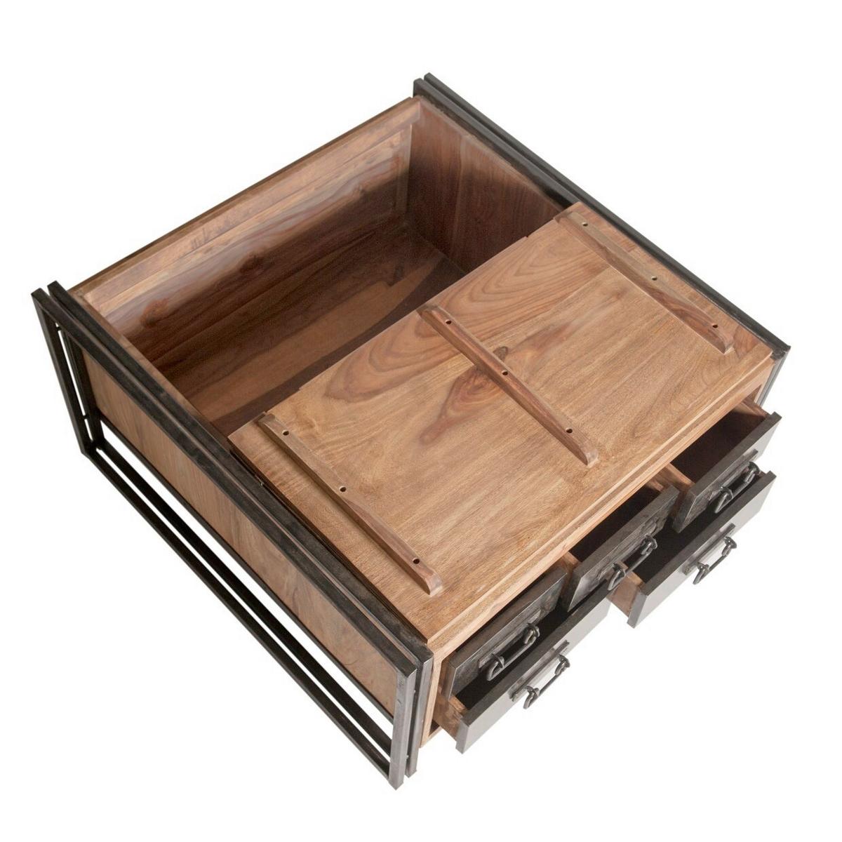 Couchtisch Naturfarben/Schwarz B: 90 cm - Schwarz/Naturfarben, Design, Holz/Metall (90/90/47cm) - MID.YOU