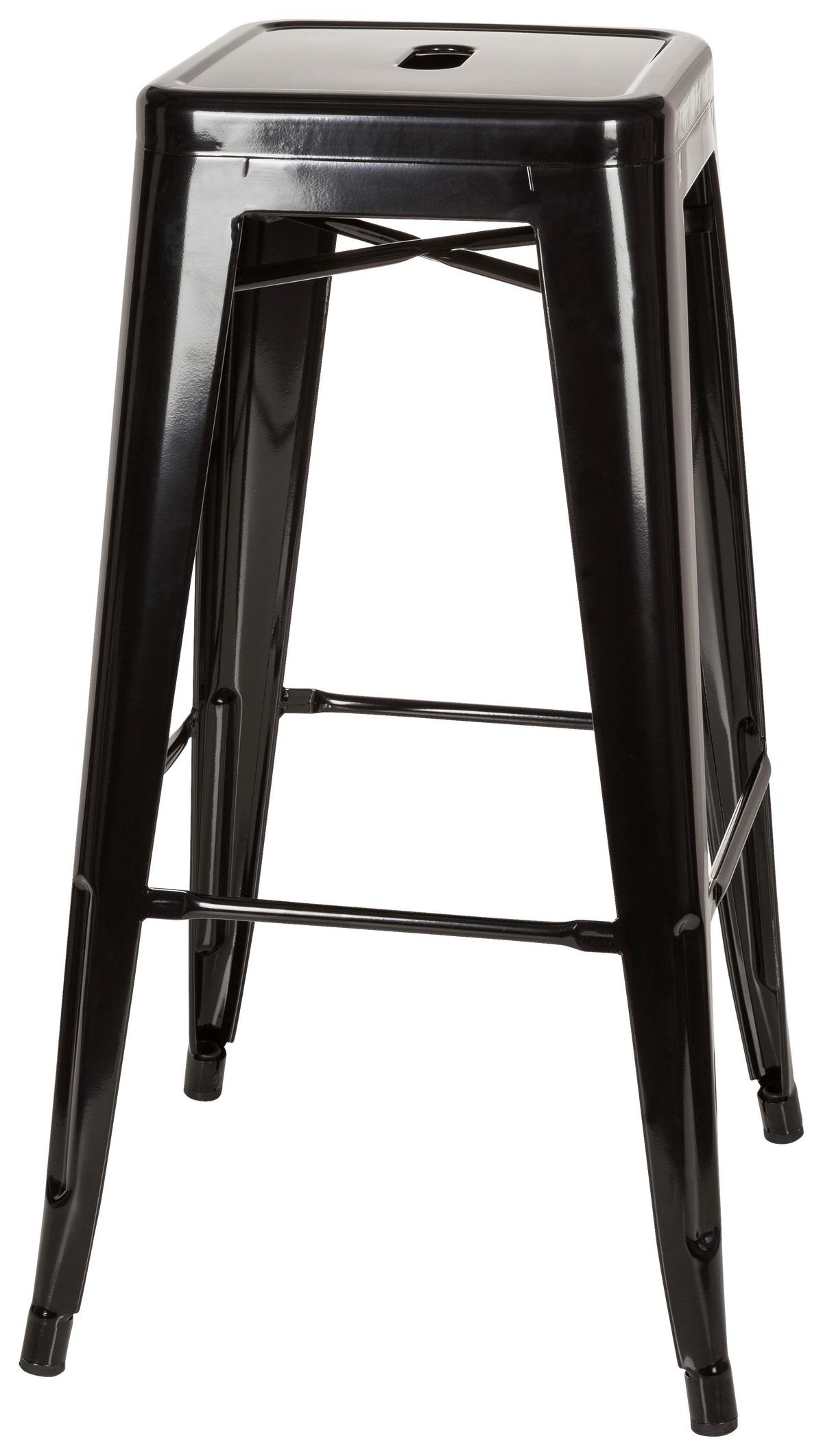 Barhocker Vantaggio High Schwarz Stapelbar - Schwarz, Basics, Metall (44/77/44cm) - MID.YOU