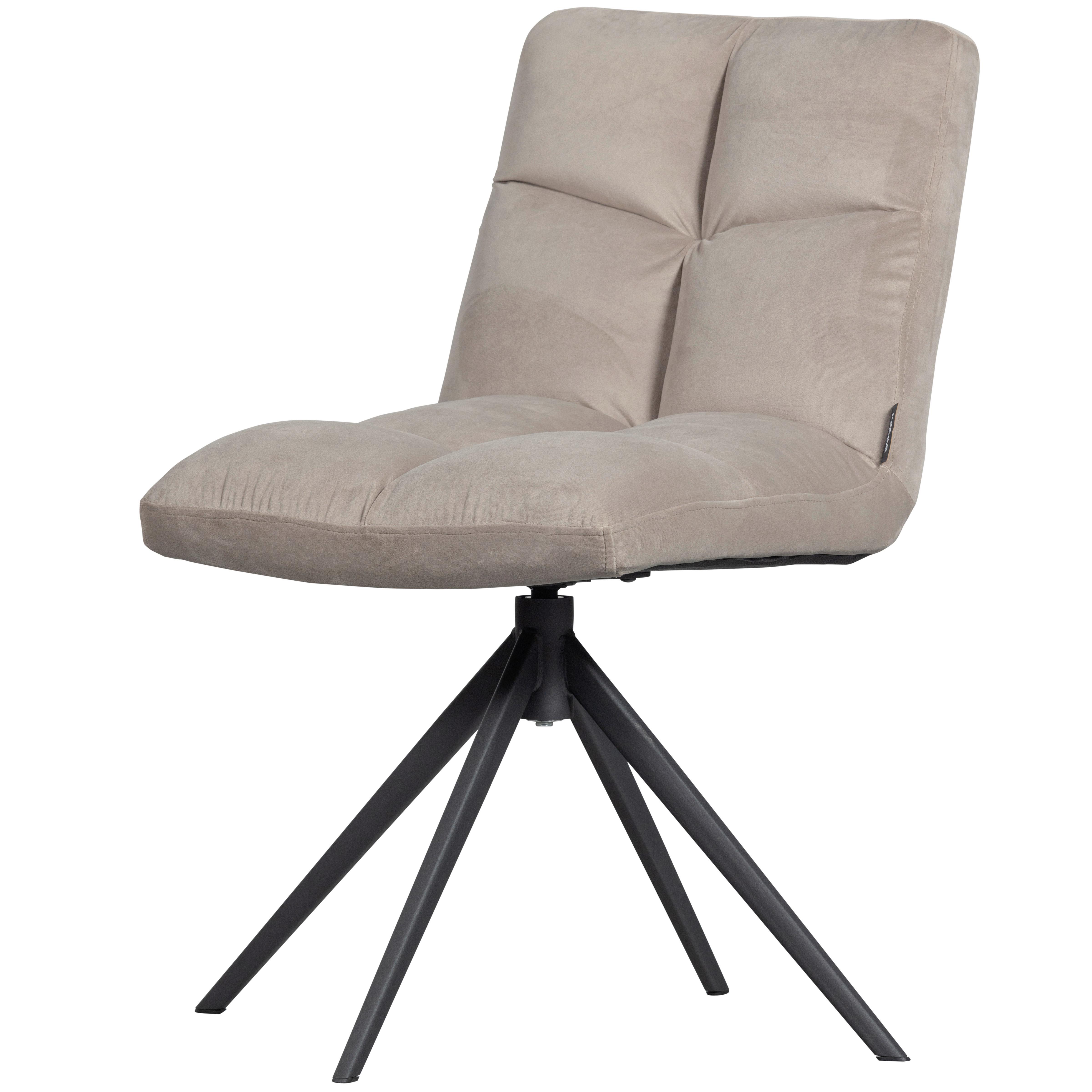 Stuhl Vinny Sandfarben B: 48 Cm - Sandfarben/Schwarz, Design, Textil/Metall (48/80/45cm) - Livetastic