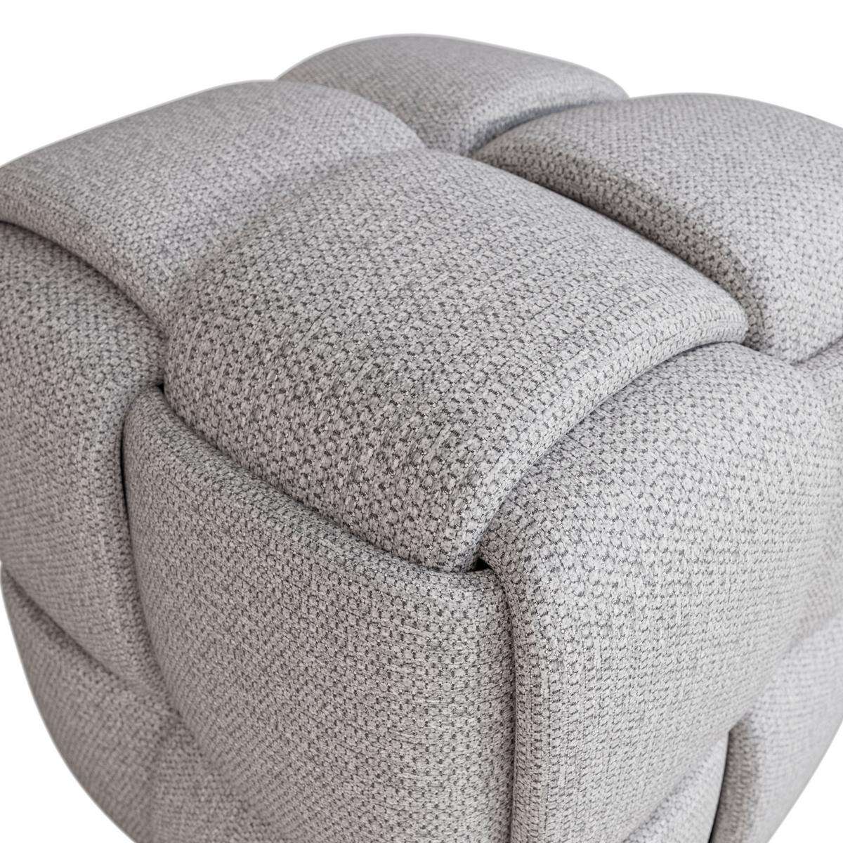 Taburet ELLA šedá bouclé - šedá/černá, Moderní, dřevo/textil (45/45/45cm) - Bessagi Home