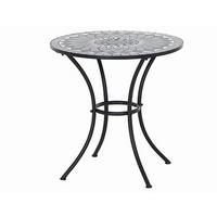 Gartentisch Como Metall/keramik ⌀ 60 Cm - Schwarz, KONVENTIONELL, Keramik/Metall (60/60/71cm) - Siena Garden