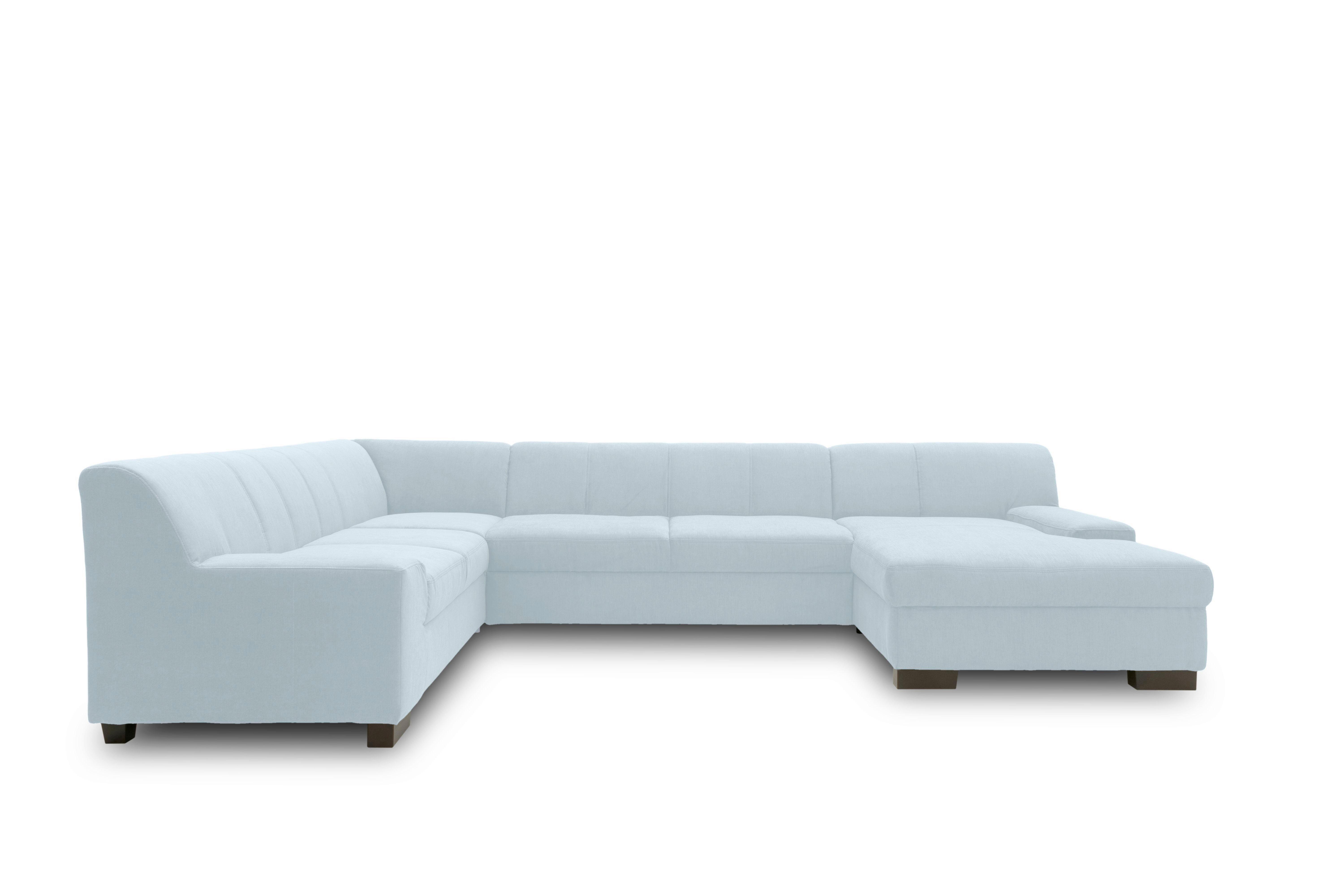 Wohnlandschaft Norma Mit Schlaffunktion Pastellblau - Wengefarben/Pastellblau, Design, Textil (212/328/153cm) - MID.YOU