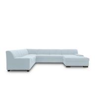 Wohnlandschaft Norma mit Schlaffunktion Pastellblau - Wengefarben/Pastellblau, Design, Textil (212/328/153cm) - MID.YOU