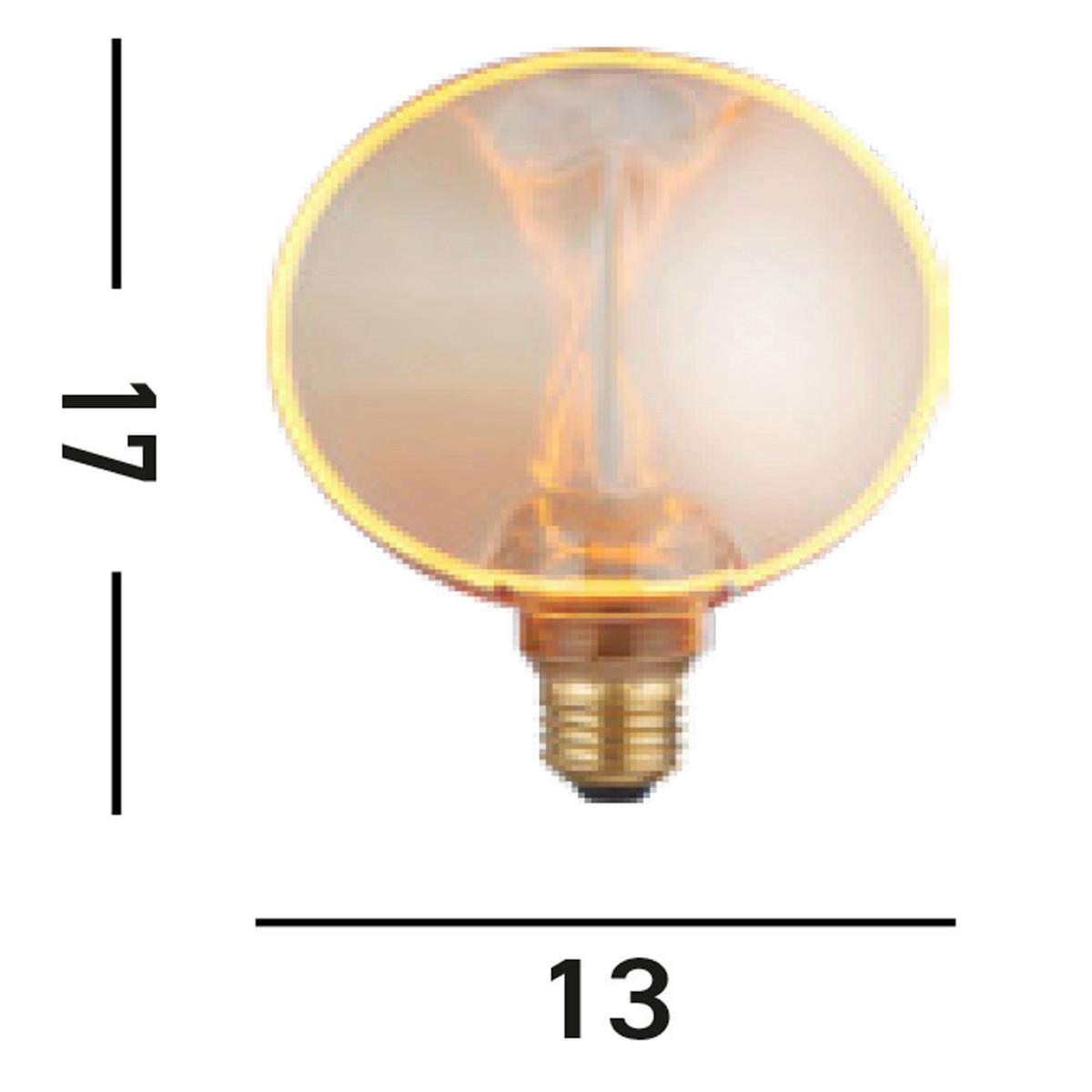 LED-Leuchtmittel Bernsteinfarben B: 8 cm - Bernsteinfarben, Design, Glas (13/8/17,1cm)