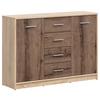 Kommode Nepo Plus Chest Of Drawers - Eichefarben/Schwarz, Design, Holzwerkstoff (118,5/84/34cm)