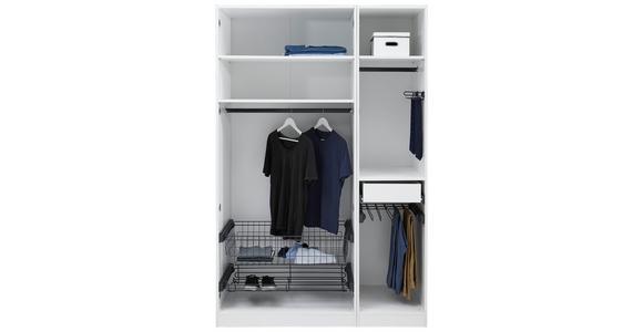 Drehtürenschrank Mit Schubladen 137cm Unit Weiß - Weiß, MODERN, Holzwerkstoff (136,7/210/58,3cm) - Ondega