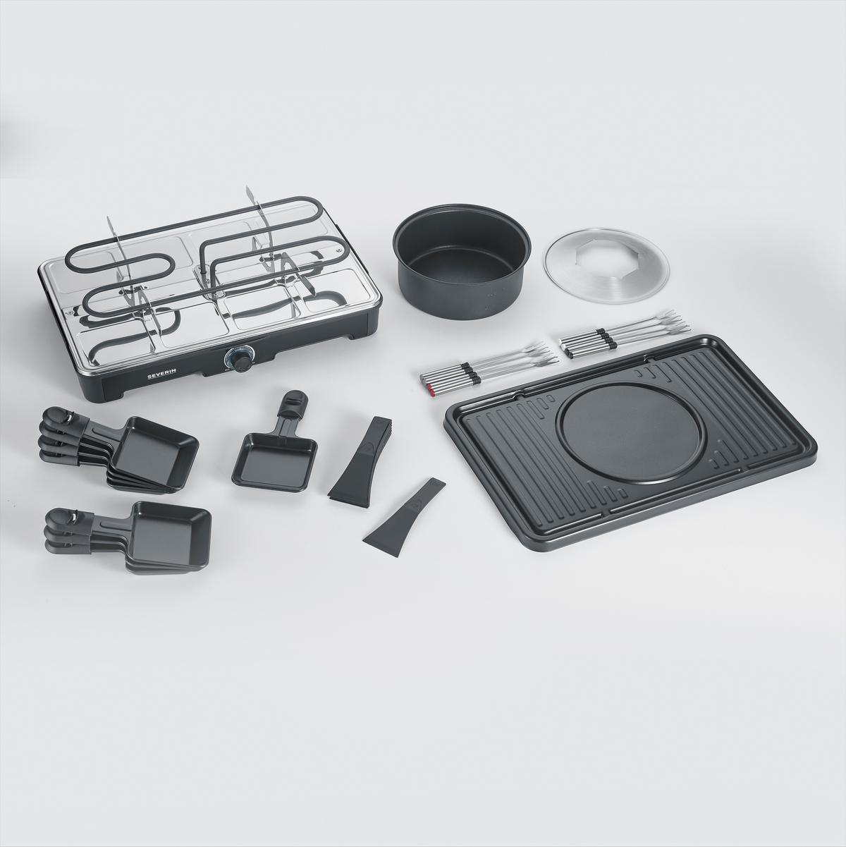 Raclette-/fondue-kombination Rg 2347 Raclette-Fondue - Schwarz, Basics, Kunststoff/Metall (40/18/26cm) - Severin