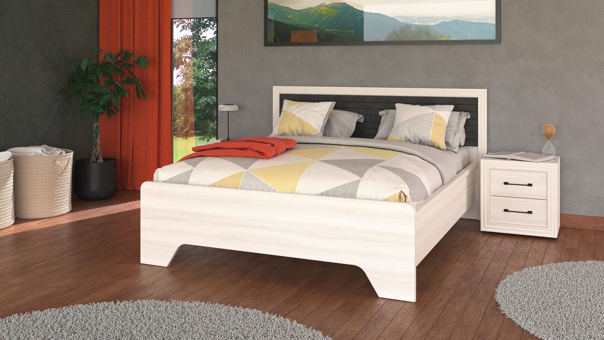 Ágy Narbona 160/200cm - kőris, Basics, faalapú anyag (160/200cm)