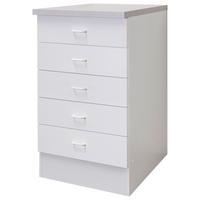 Küchenunterschrank Speed B: 50 Cm Weiß Mit Laden - Hellgrau/Weiß, KONVENTIONELL, Holzwerkstoff (50/85/50cm)