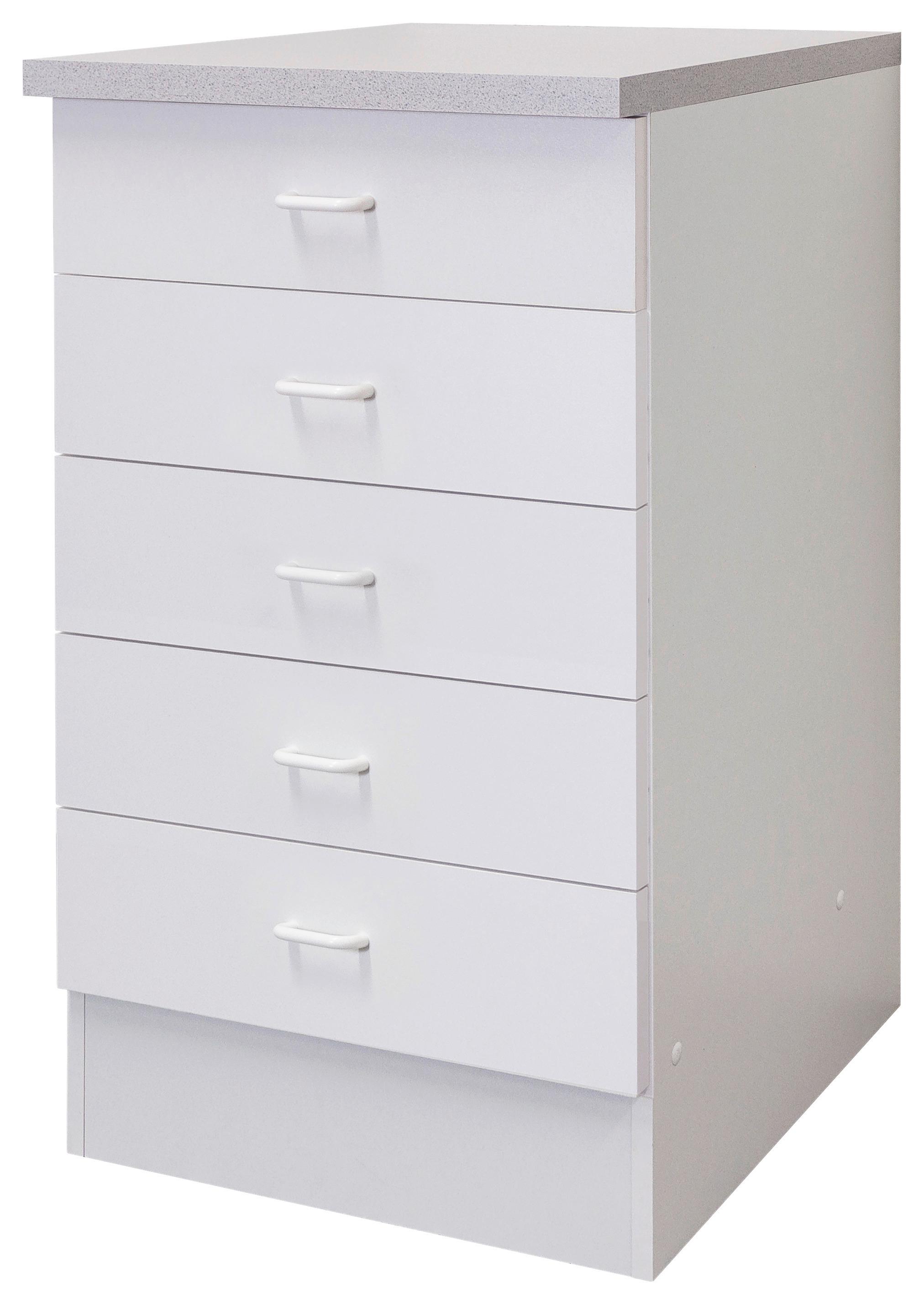 Küchenunterschrank Speed B: 50 cm Weiß mit Laden