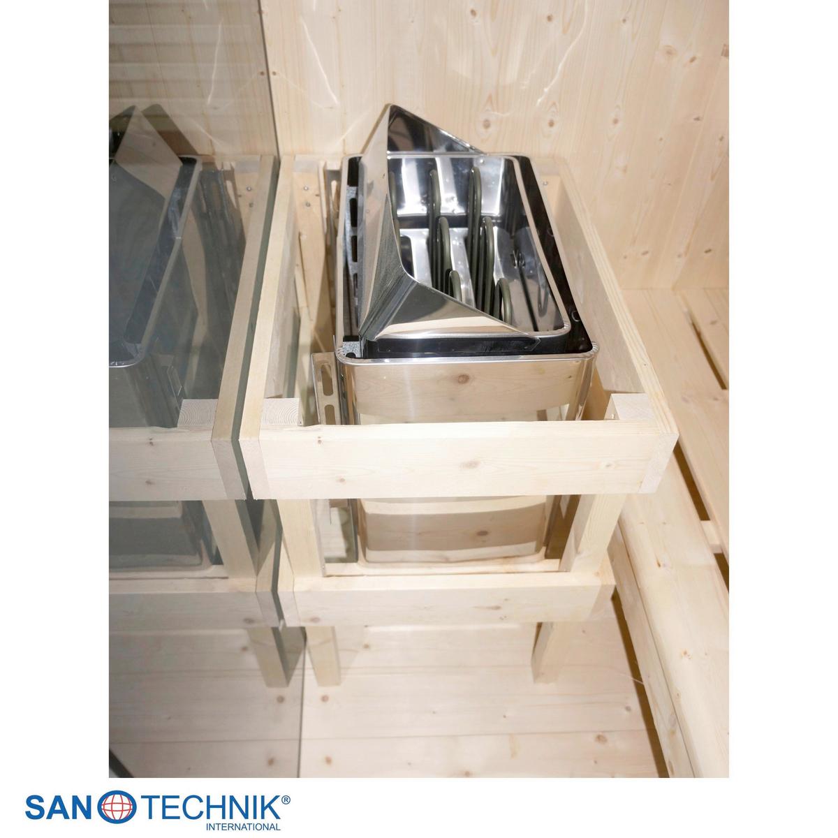 Sauna+Infrarotkabine GLACIER L geeignet für 2-3 Personen - Fichtefarben, Basics, Glas/Holz (150/120/200cm) - Sanotechnik