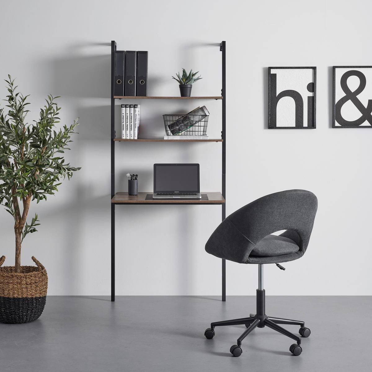 Psací stůl MAJA dekor ořech - černá/barvy ořechu, Moderní, kov (80/50/180cm) - Bessagi Home