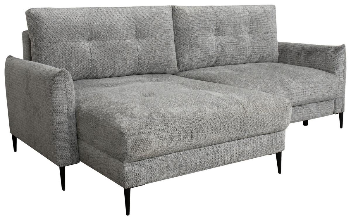 Sedačka POLIS, obojstranná, sivá tk. RETRO BLISS - čierna/sivá, Trend, kov/textil (221/142cm) - Based