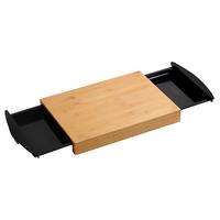 Schneidebrett Aus Holz Mit 2 Auffangschalen B: 25,5 Cm - Schwarz, Basics, Holz/Kunststoff (25,5/4/41cm) - Kesper