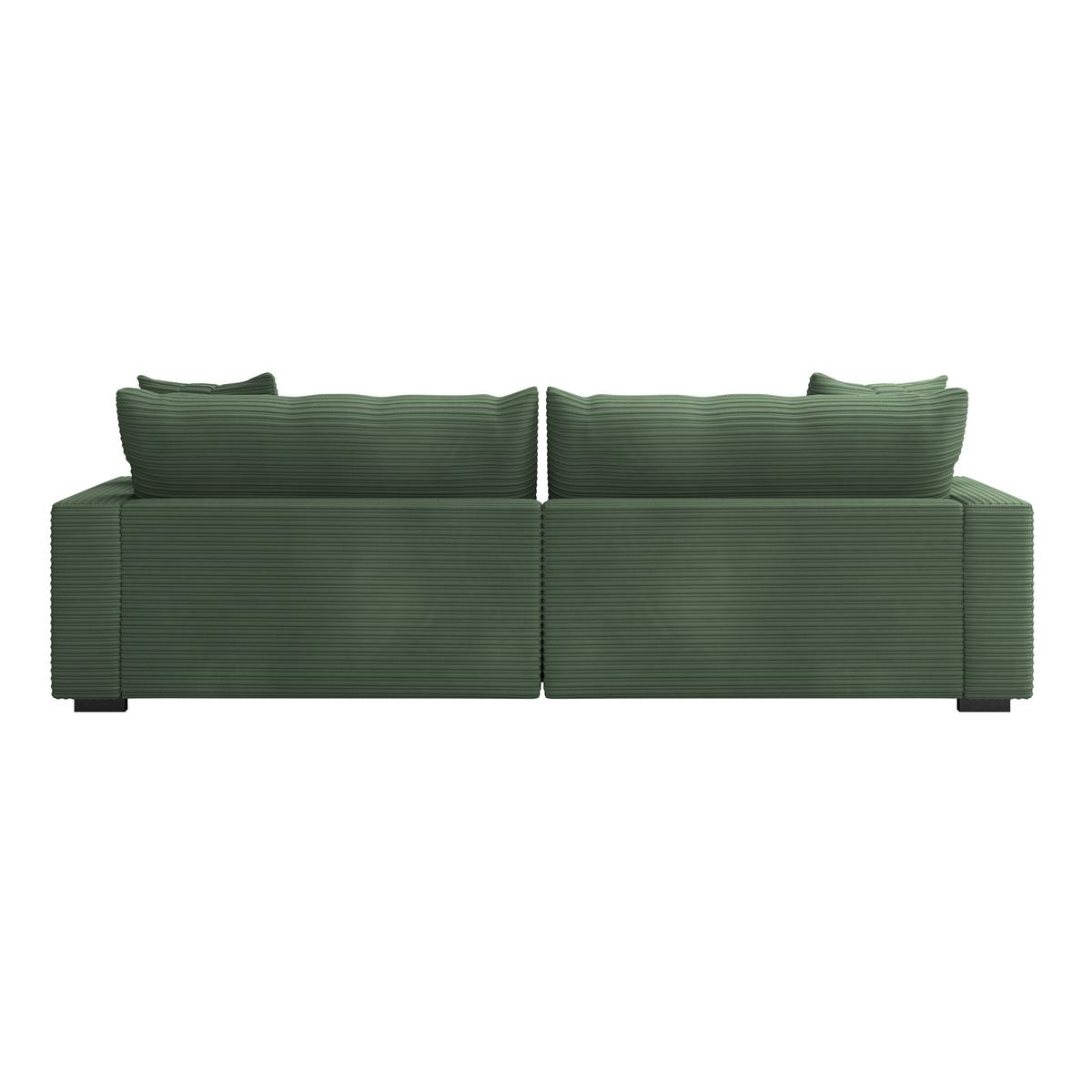 Big Sofa Pelle Mit Kissen B: 261 Cm Grün - Wengefarben/Grün, Trend, Textil (261/124cm) - Luca Bessoni