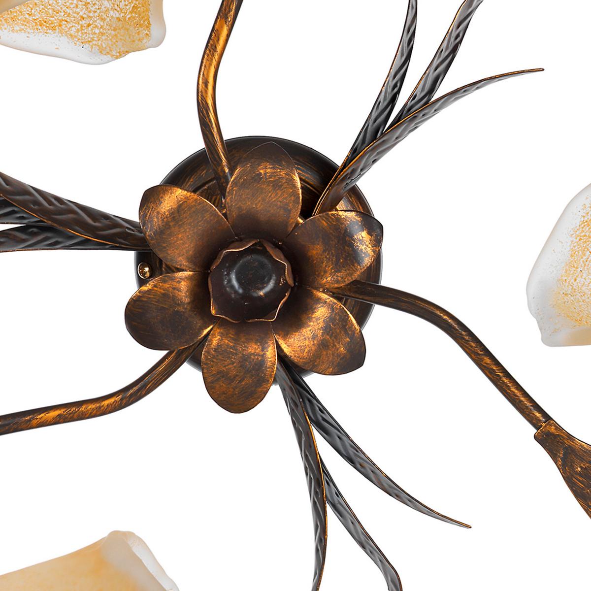 Deckenleuchte 4230/pl3 - Bronzefarben, KONVENTIONELL, Glas/Metall (55/55/25cm)