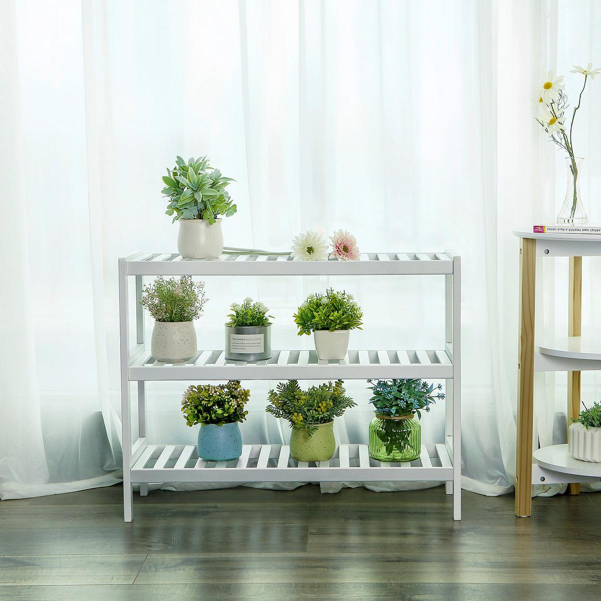 Regál na boty, bambus - bílá, Trend, dřevo (70/55/26cm) - Boxxx