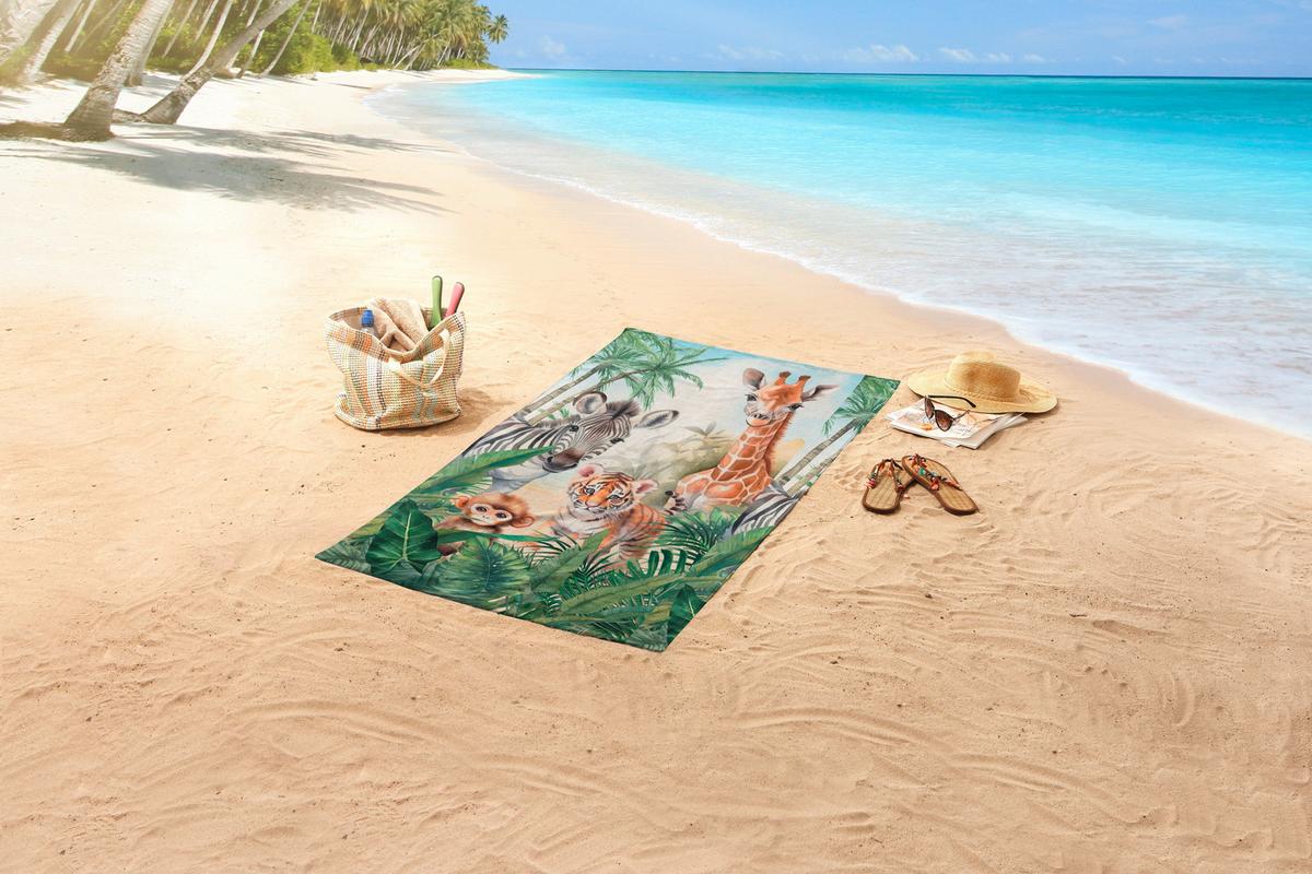 STRANDTUCH THABO - Multicolor/Hellblau, Trend, Textil (75/150cm)