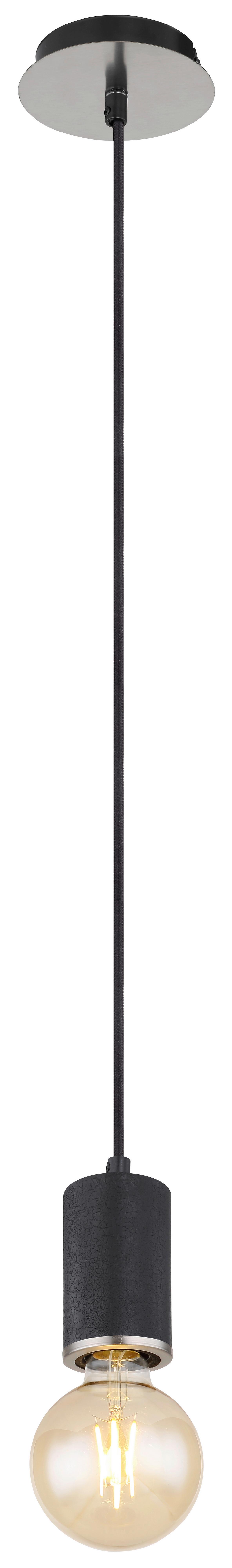 Hängeleuchte H: 160 Cm 1-Flammig, Holz/ Metall - Schwarz, Basics, Holz/Metall (12/160cm) - Globo