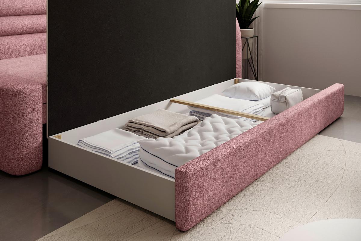 Récamiere Fabillo Rosa B: 223cm - Schwarz/Rosa, Design, Textil (223/80/86cm) - MID.YOU