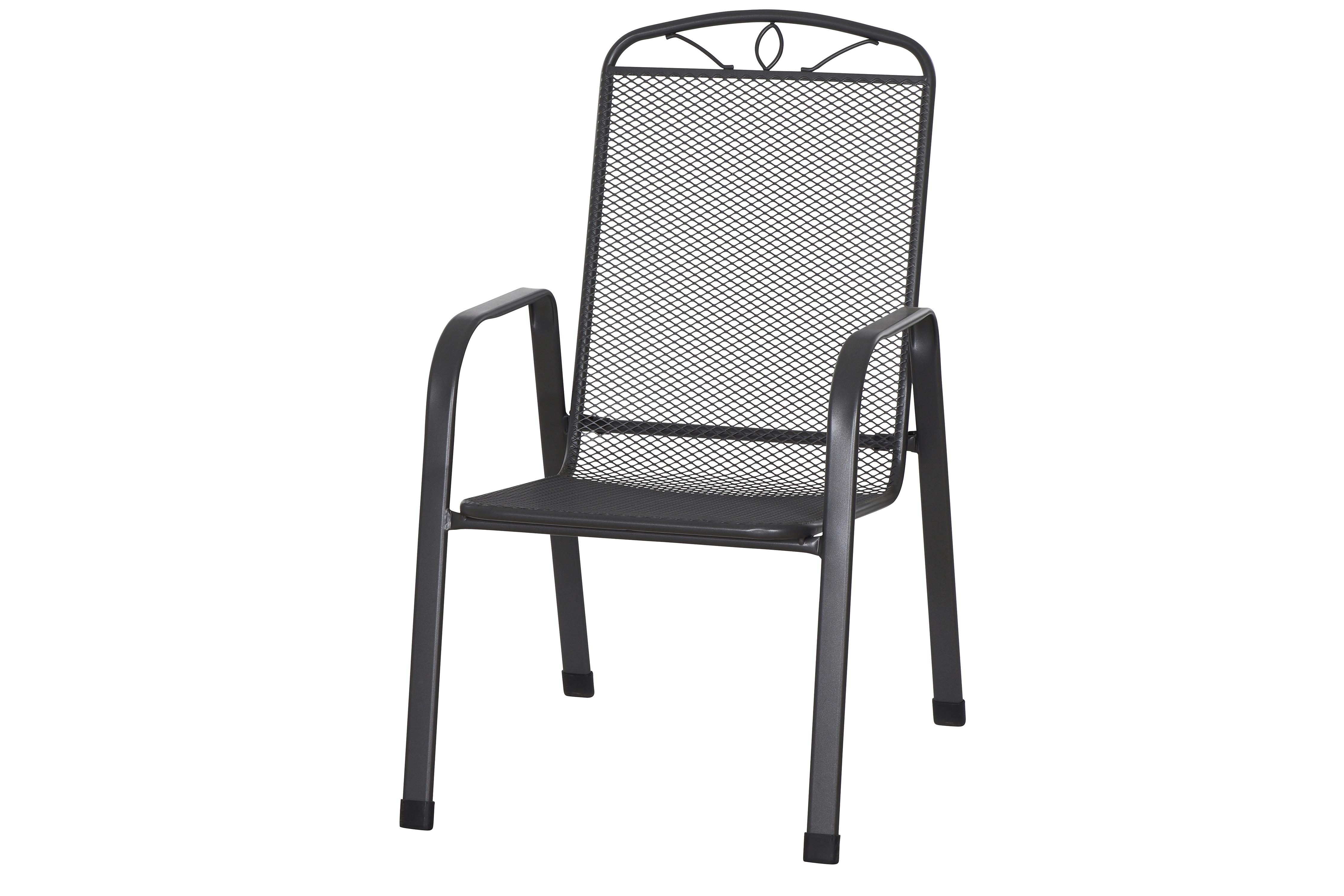 Gartensessel Stapelbar Stahlgestell - Anthrazit, KONVENTIONELL, Metall (57/94/75cm) - Siena Garden