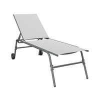 Sonnenliege Sevilla - Dunkelgrau/Hellgrau, MODERN, Textil/Metall (112/54/45cm) - Beldano