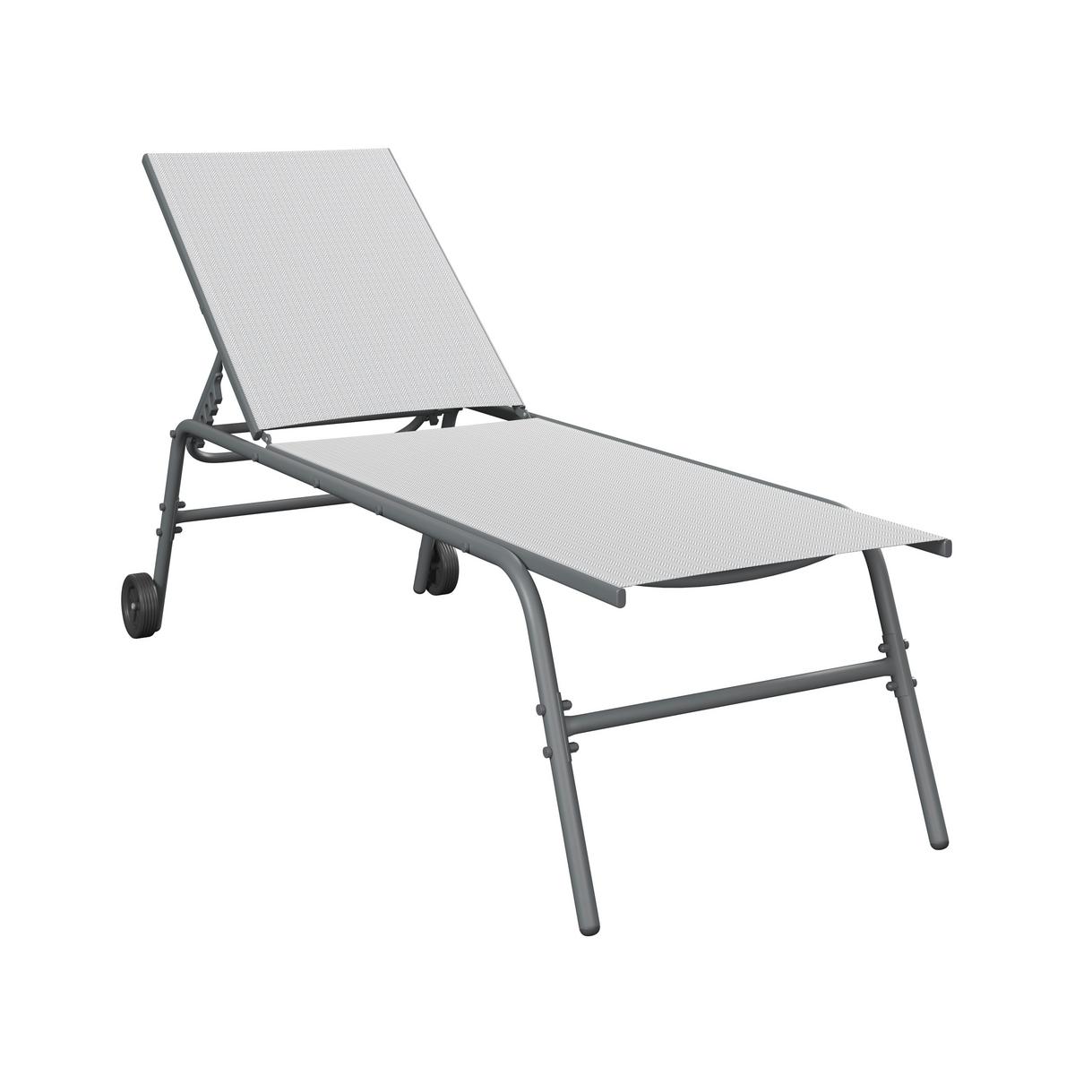 Sonnenliege Sevilla - Dunkelgrau/Hellgrau, MODERN, Textil/Metall (195/63/45cm) - Beldano