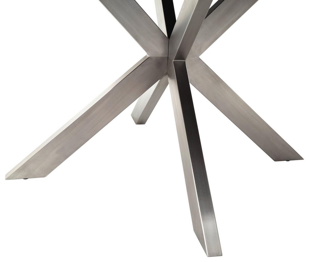 Esstisch ausziehbar Winnipeg 120-160x120 cm Anthrazit - Edelstahlfarben/Anthrazit, Design, Keramik/Metall (120/120/76cm) - Livetastic