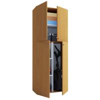 Mehrzweckschrank Lona Buche Dekor BxH 70x182 cm - Buchefarben/Weiß, KONVENTIONELL, Holzwerkstoff (70/182/37cm) - MID.YOU