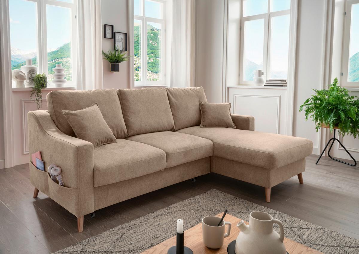 Ecksofa Valentina Hellbraun S: 228x150 Cm - Hellbraun/Naturfarben, MODERN, Textil (228/150cm) - Livetastic