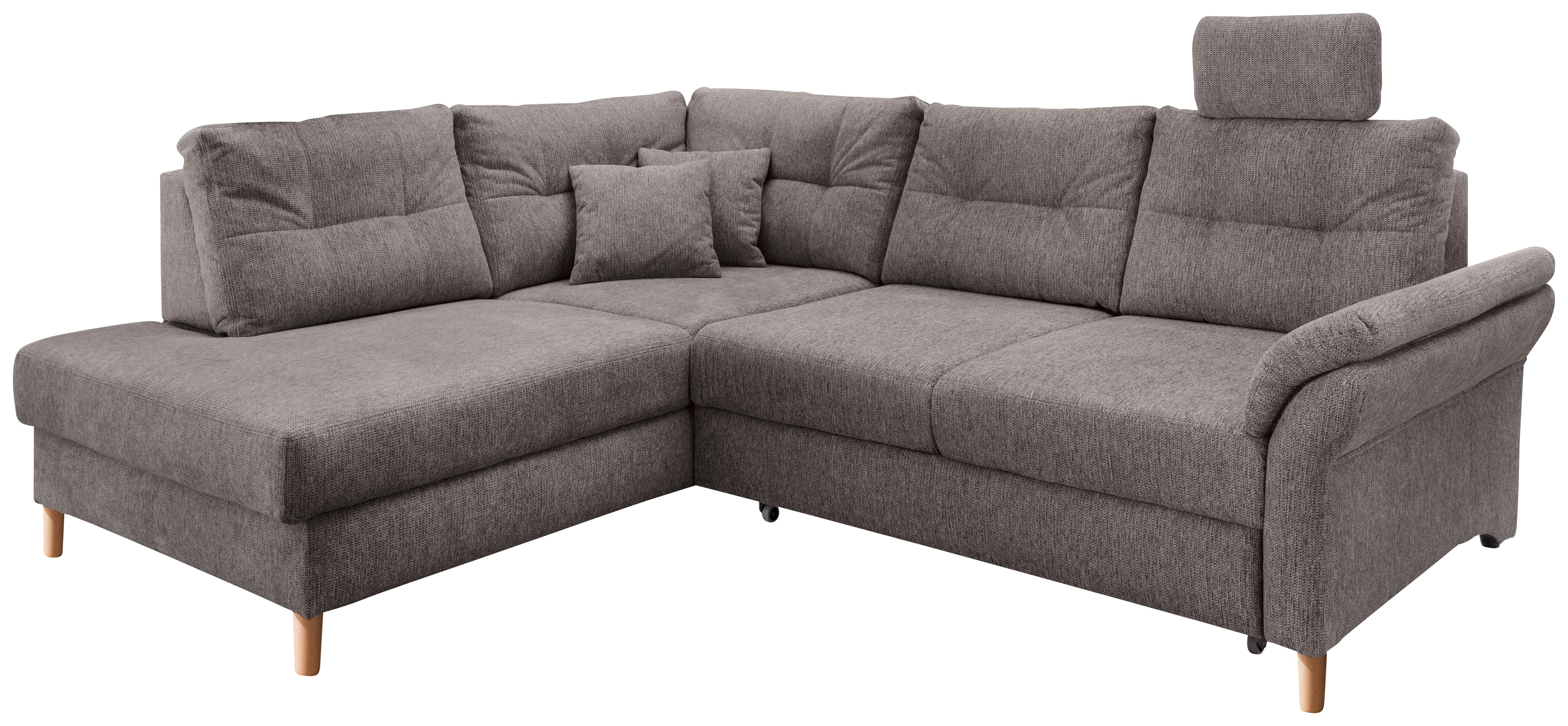 Ecksofa Brizzini Graubraun S: 206x264 cm - Graubraun/Naturfarben, MODERN, Textil (206/264cm) - Livetastic