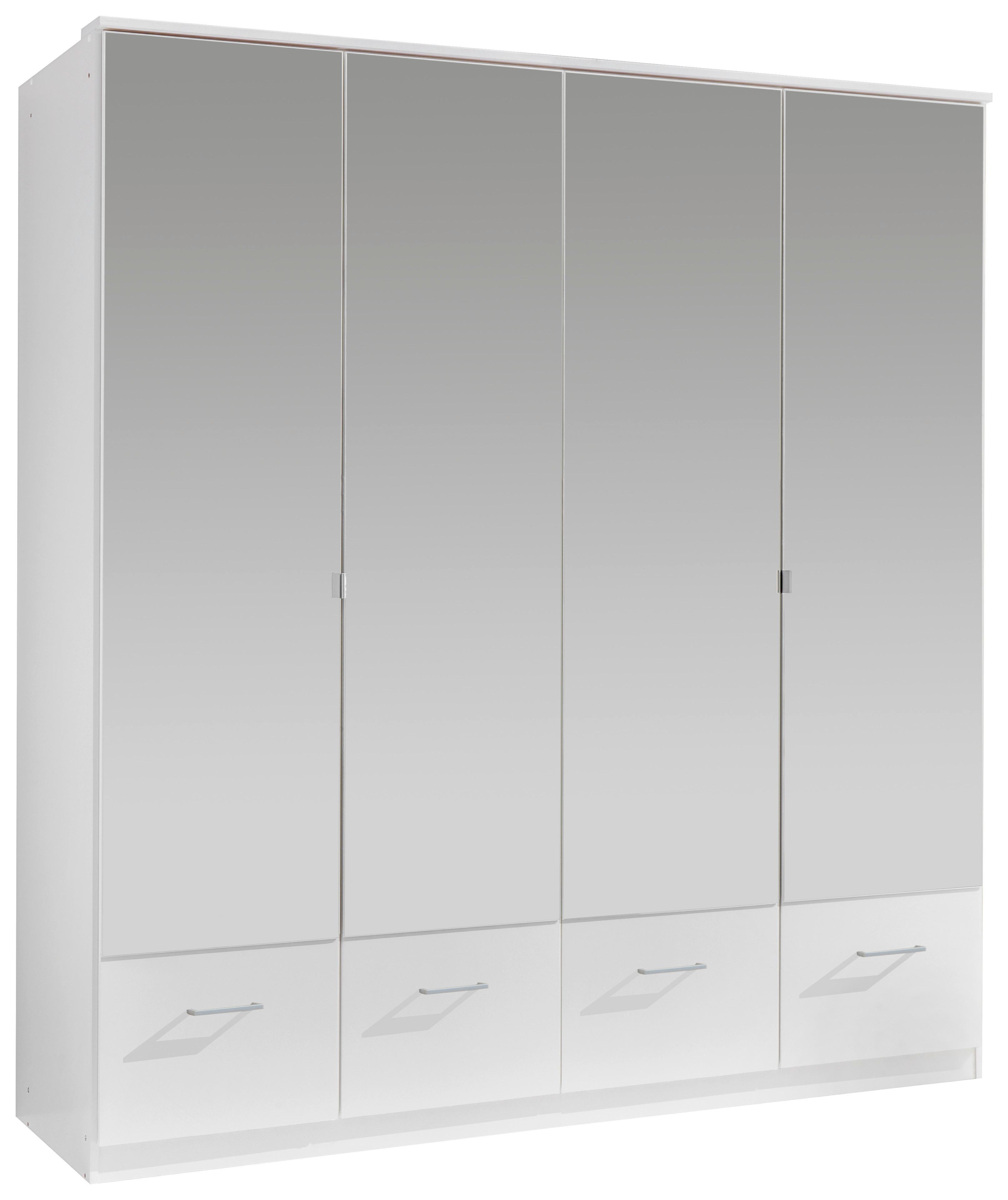 Drehtürenschrank Mit Spiegel + Laden 180cm Imago, Weiß - Weiß, KONVENTIONELL, Glas/Holzwerkstoff (180/199,5/58cm) - MID.YOU