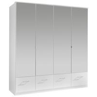 Drehtürenschrank Mit Spiegel + Laden 180cm Imago, Weiß - Weiß, KONVENTIONELL, Glas/Holzwerkstoff (180/199,5/58cm) - MID.YOU