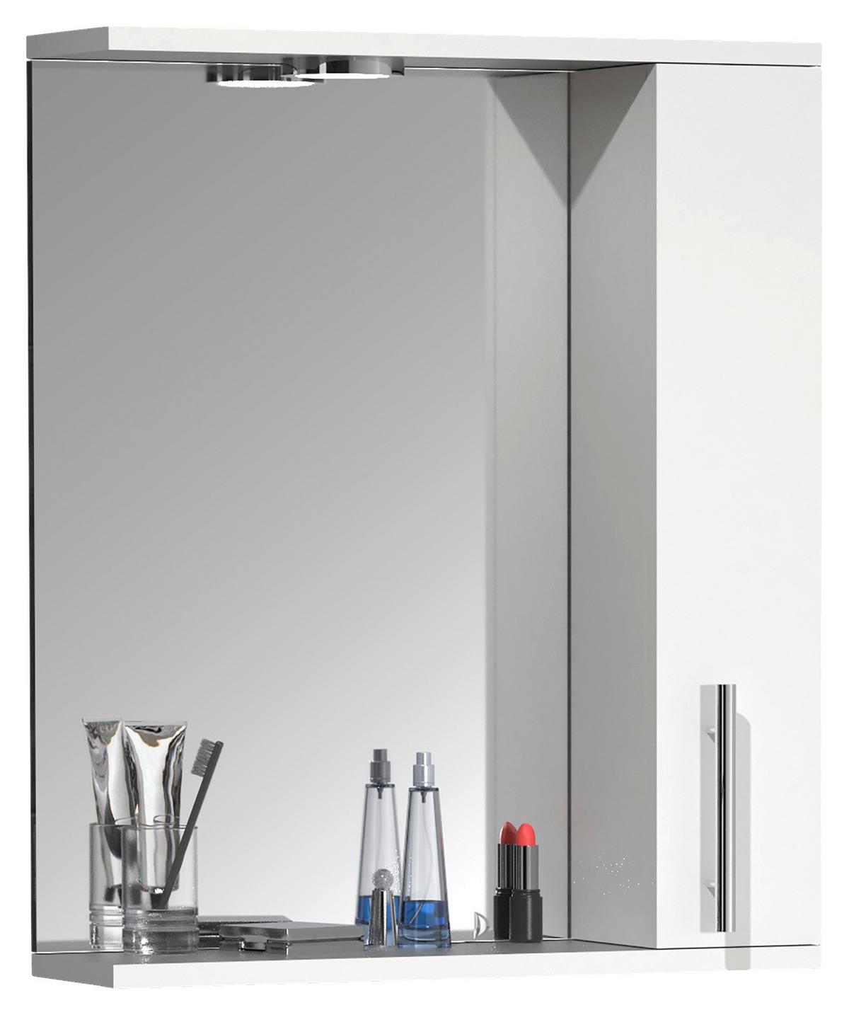Spiegelschrank Lisalo M 1-Türig Bxhxt: 50x60x14 Cm - Weiß, MODERN, Glas/Holzwerkstoff (50/60/14cm) - MID.YOU