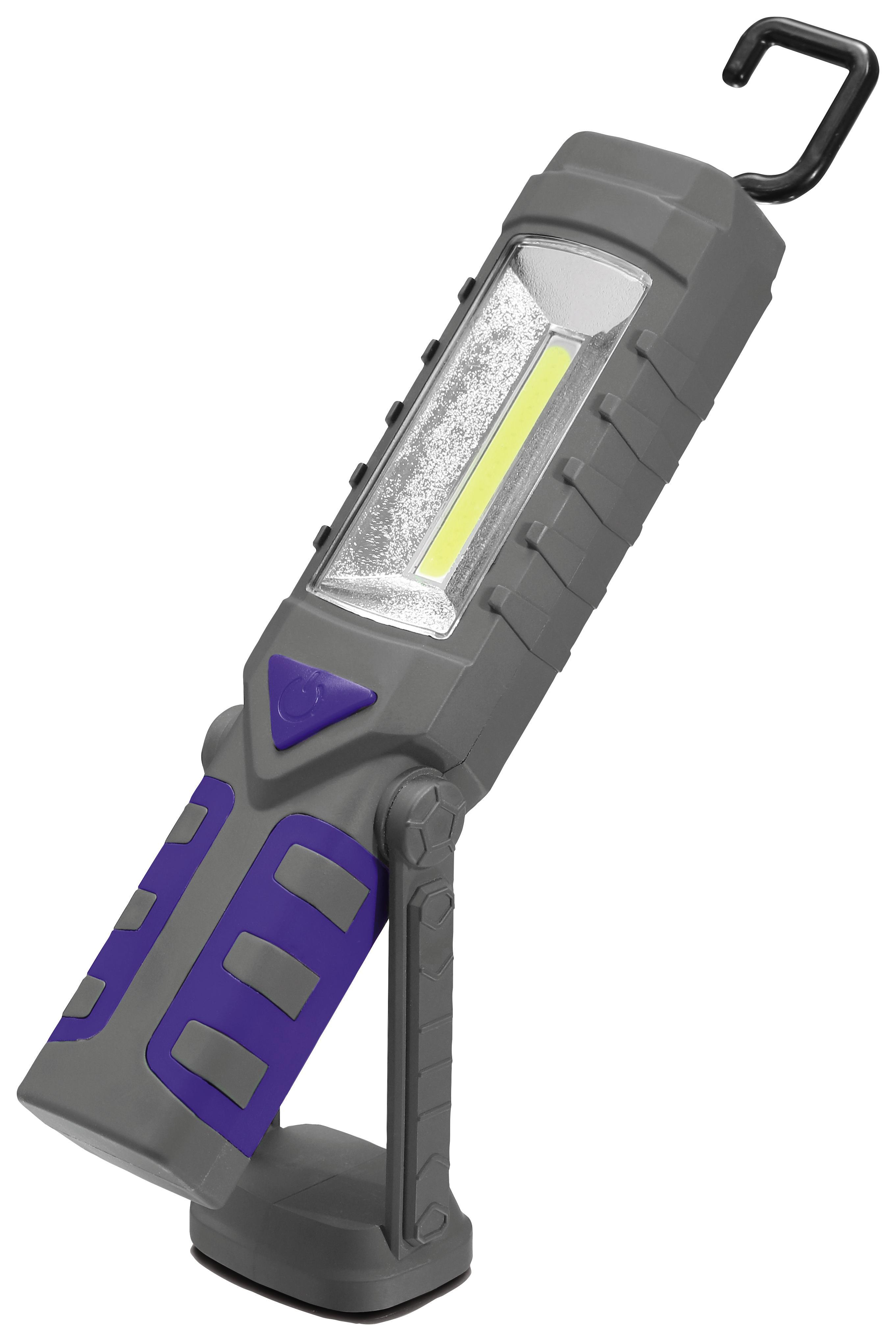 LED-Arbeitsleuchte H: 21,5 cm - Blau/Grau, MODERN, Kunststoff (4,5/21,5/3cm) - Erba