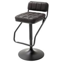 Barhocker Dundee höhenverstellbar Lederlook - Anthrazit/Schwarz, MODERN, Textil/Metall (42/80/50cm) - MID.YOU