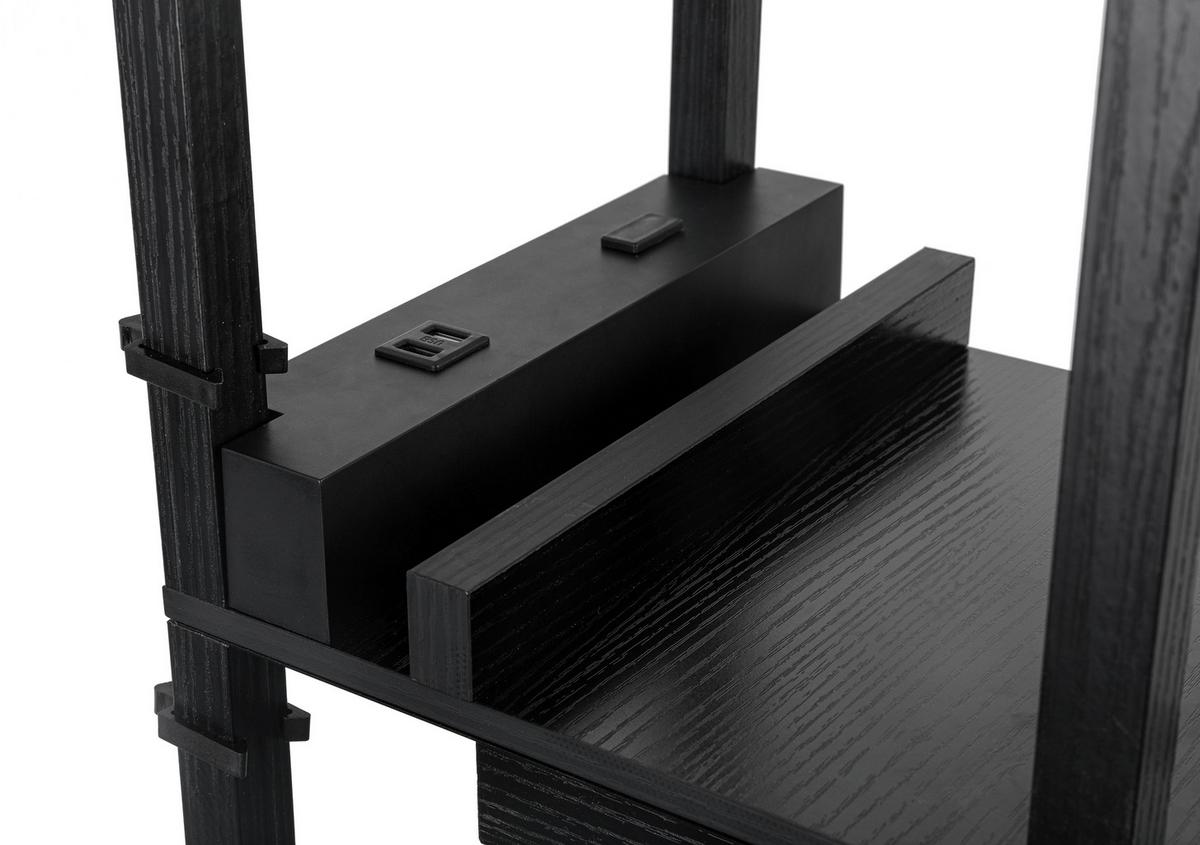 STOJACÍ LAMPA SVEN - bílá/černá, Basics, kov/kompozitní dřevo (26/160/26cm)