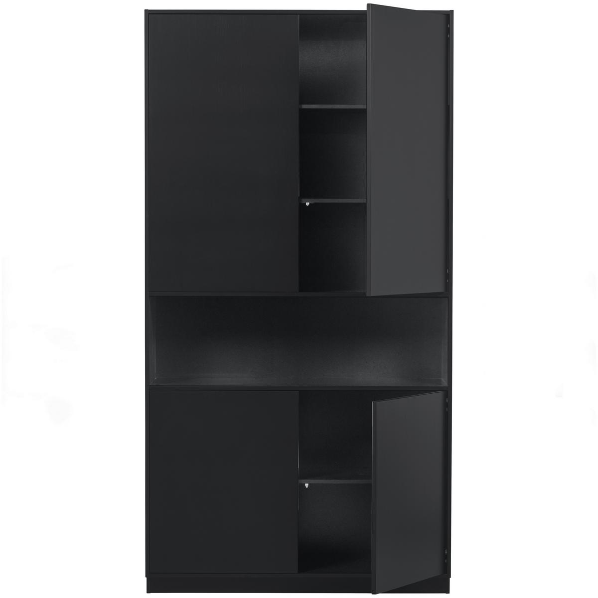 Buffet Finca Schwarz B: 110 cm - Schwarz, Design, Holz (110/210/40cm) - Livetastic