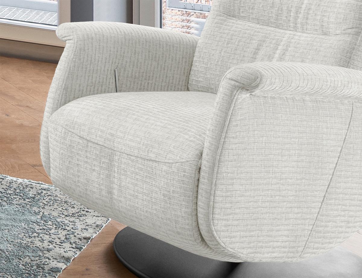 Relaxsessel Latina Creme 360 Grad Drehbar, B: 72 Cm - Schwarz/Weiß, MODERN, Textil (72/118/85-165cm) - Livetastic