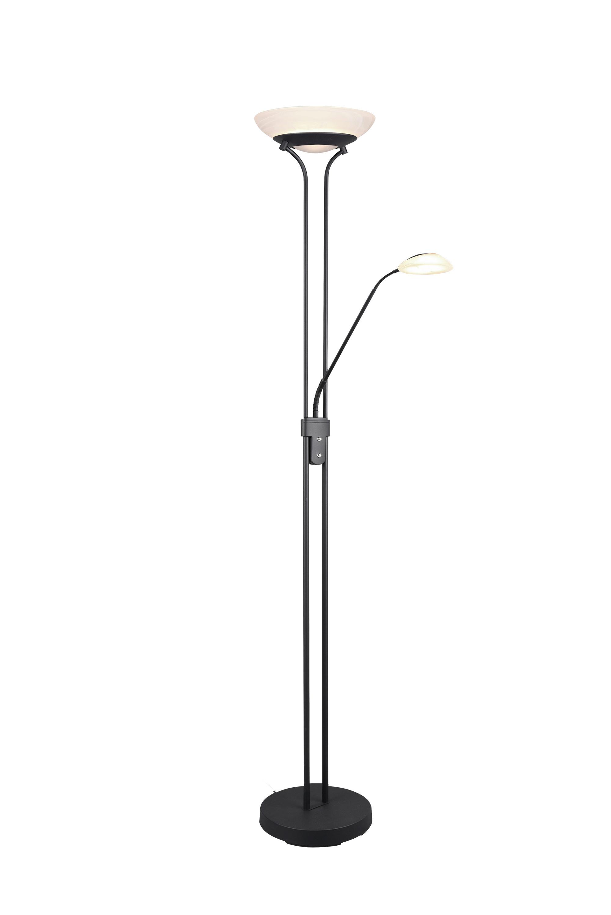 LED-Stehlampe dimmbar Schwarz/Weiß, Flexarm
