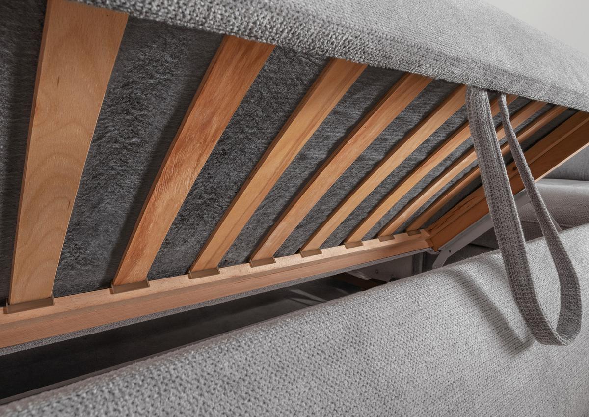 Wohnlandschaft Mit Bettkasten Rigatti Silberfarben B: 387 Cm - Silberfarben/Schwarz, MODERN, Textil (184/387/252cm) - Livetastic