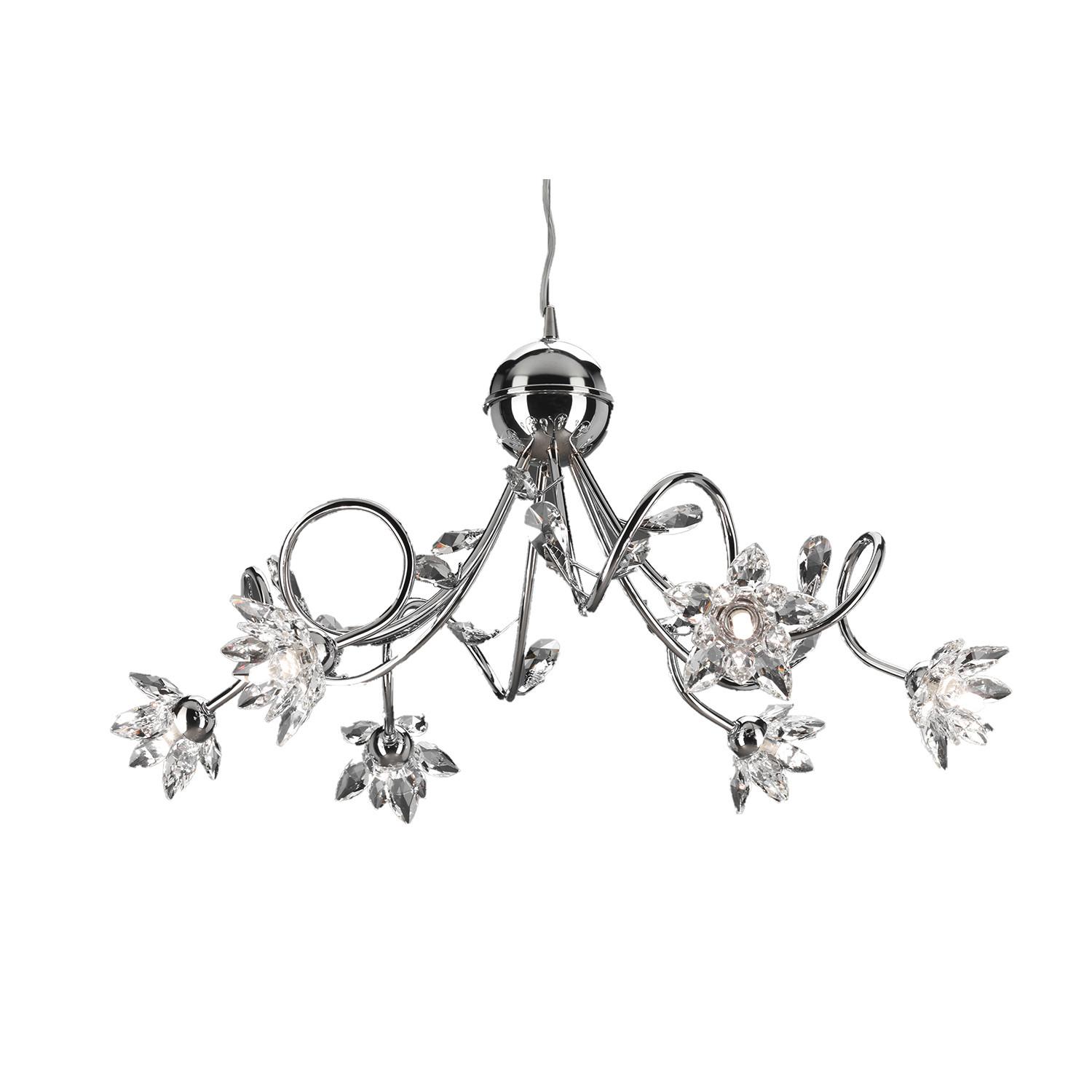 Hängeleuchte 4773/6 - Chromfarben, KONVENTIONELL, Glas/Metall (80/100cm)